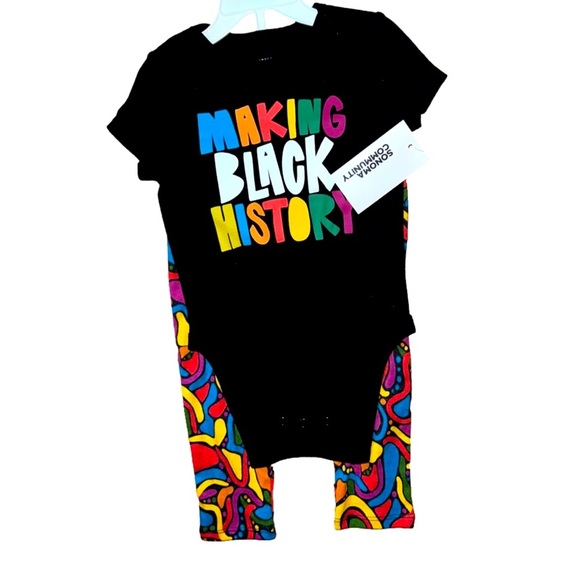 Sonoma Other - NWT infant Black History outfit - onesie and print bottoms